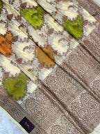 Off white Warm silk rangkat Banarasi saree