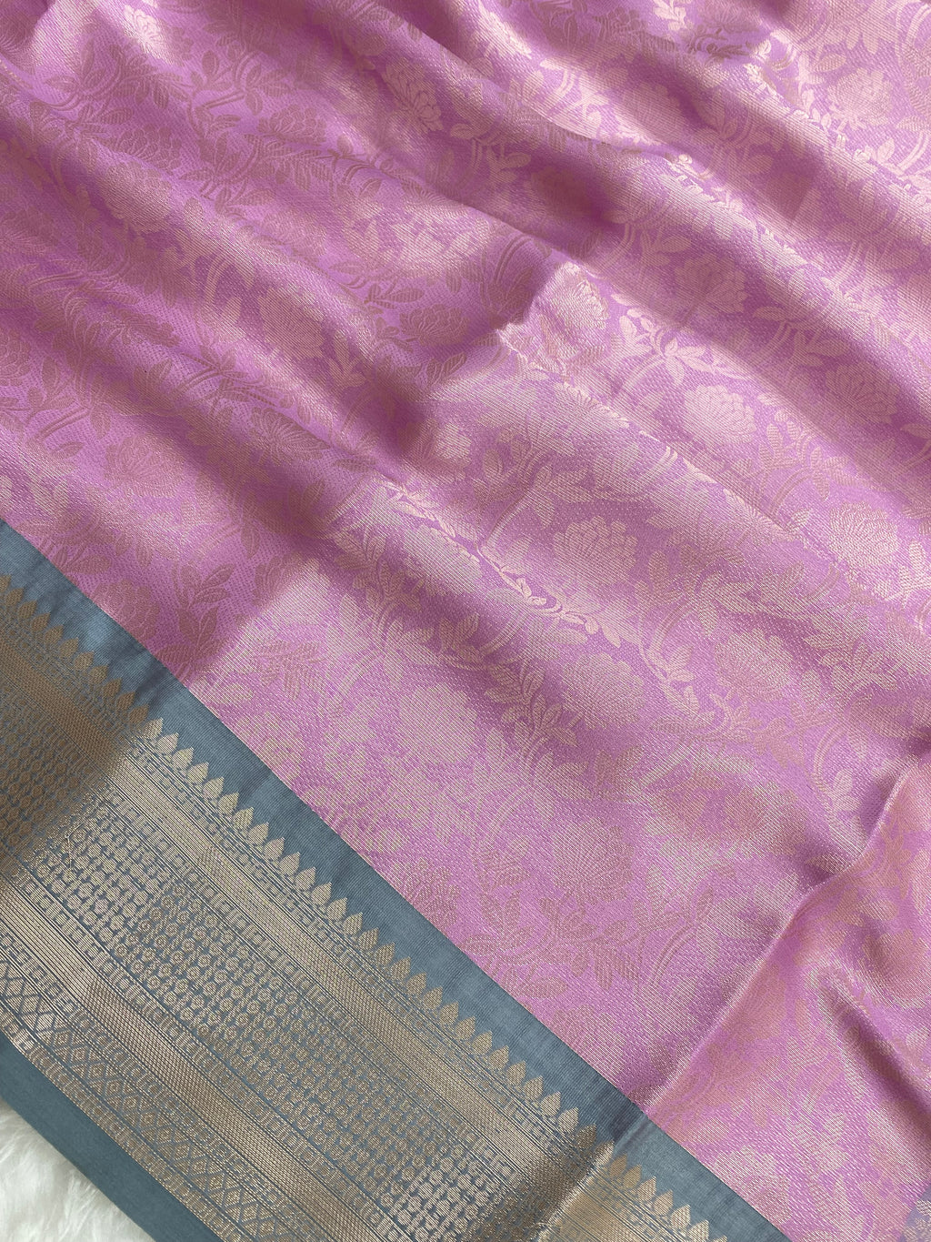 Pink Kubera Pattu Tissue Silk Banarasi Saree