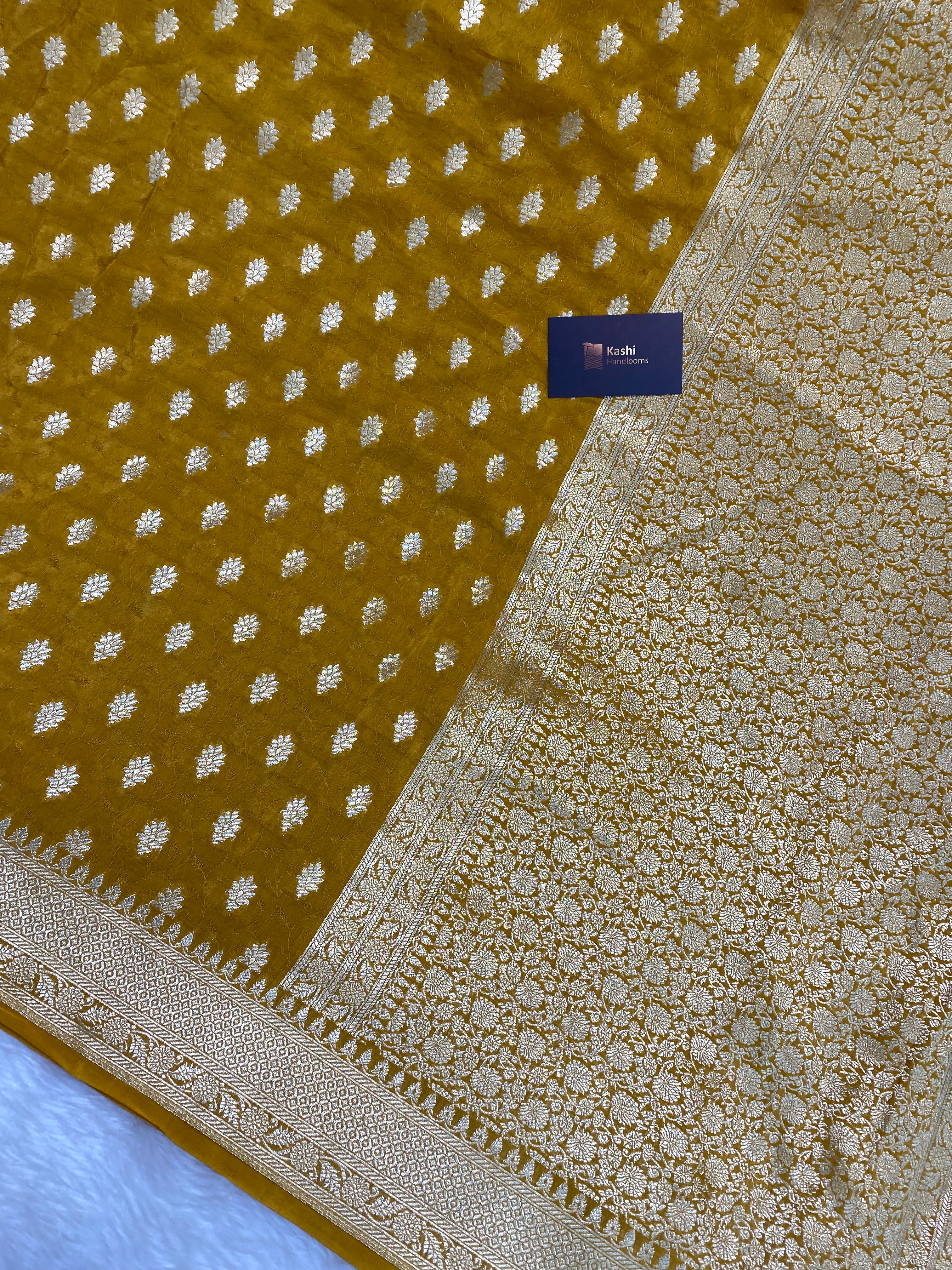 Mehendi Function Special Pure Resham Finish Fabric Banarasi Saree