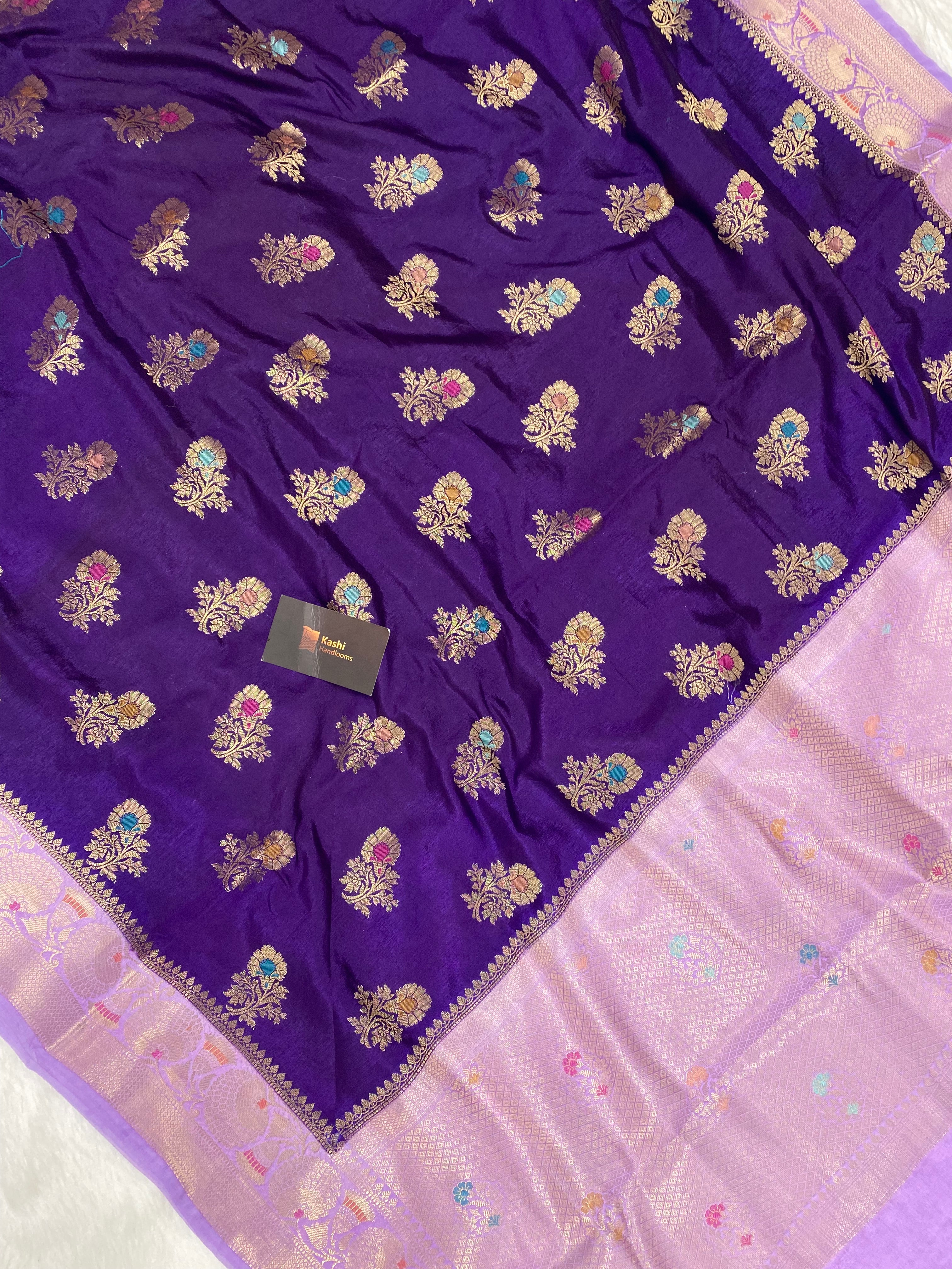 Purple Royal silk Banarasi saree