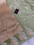Pista mashru silk banarasi saree