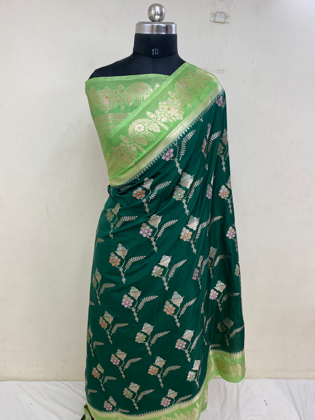 Green Katan Silk Banarasi Saree