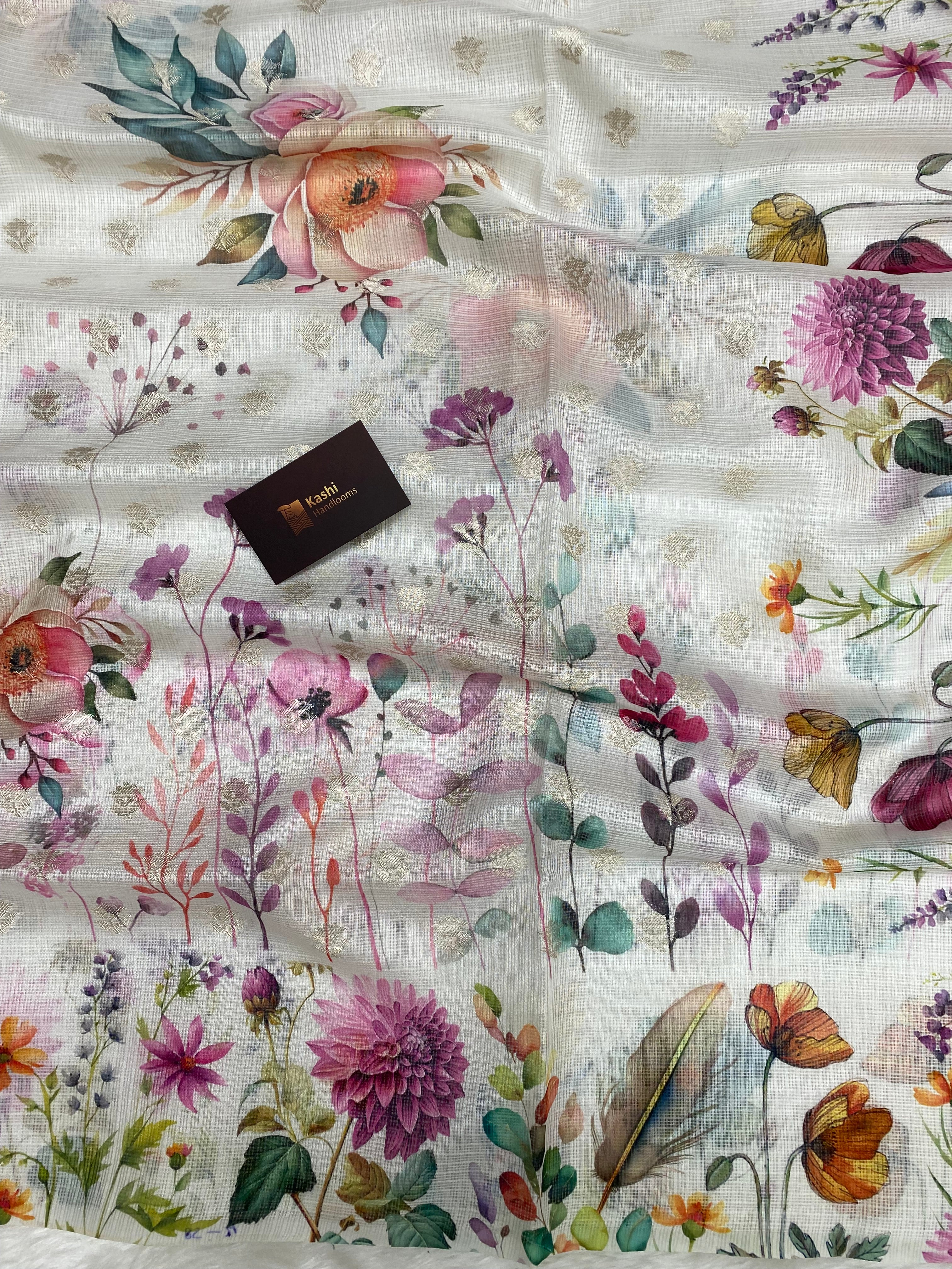 Semi silk digital print Banarasi saree