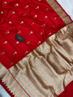 Royal red mashru katan Silk Banarasi Saree