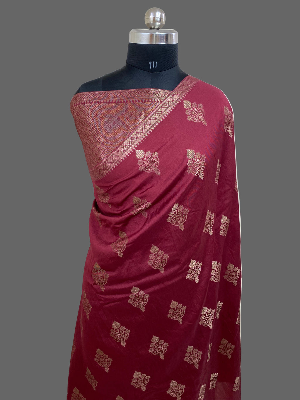 Wine Viscose Banarasi Saree