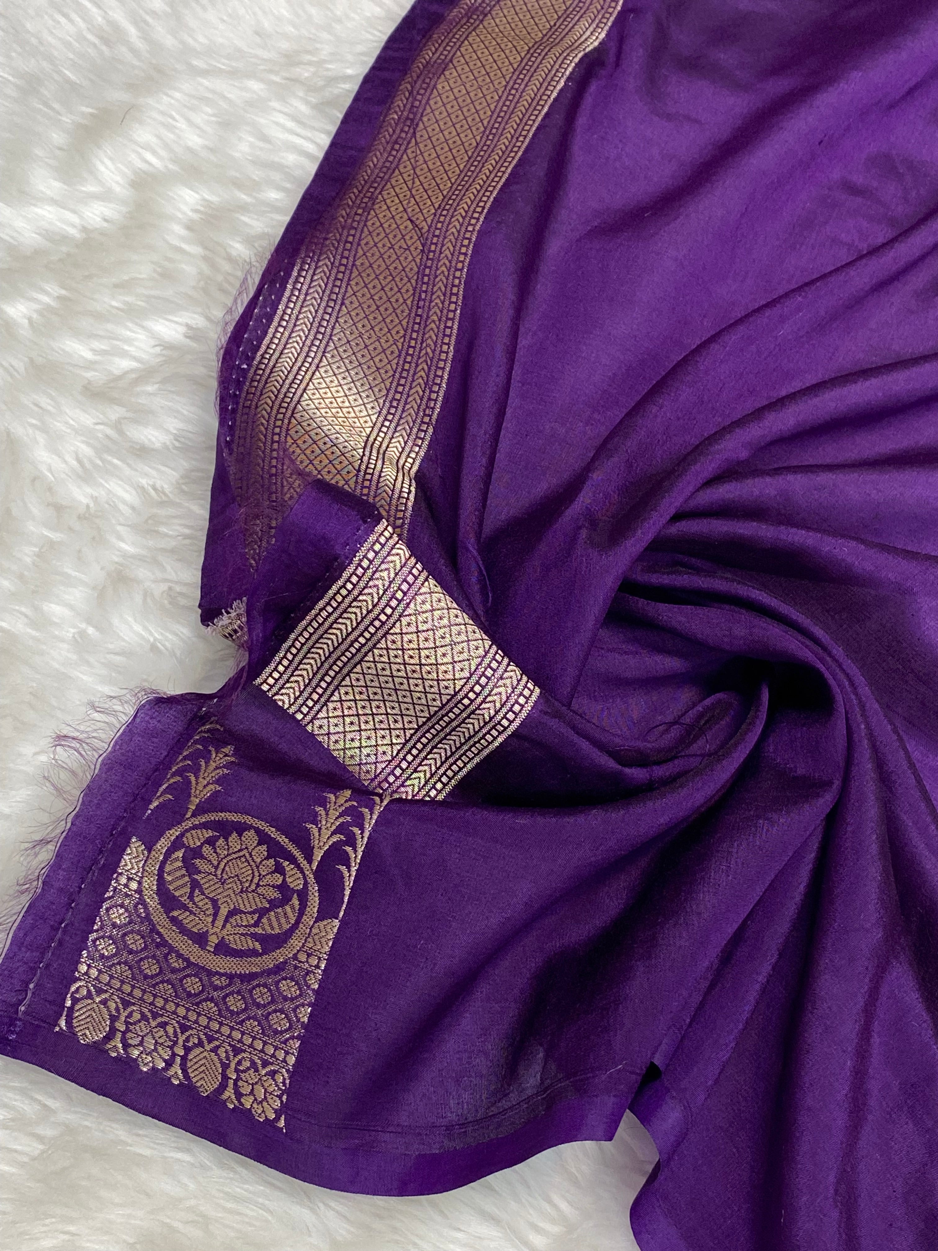 Semi Raw Mango 3D Banarasi Saree