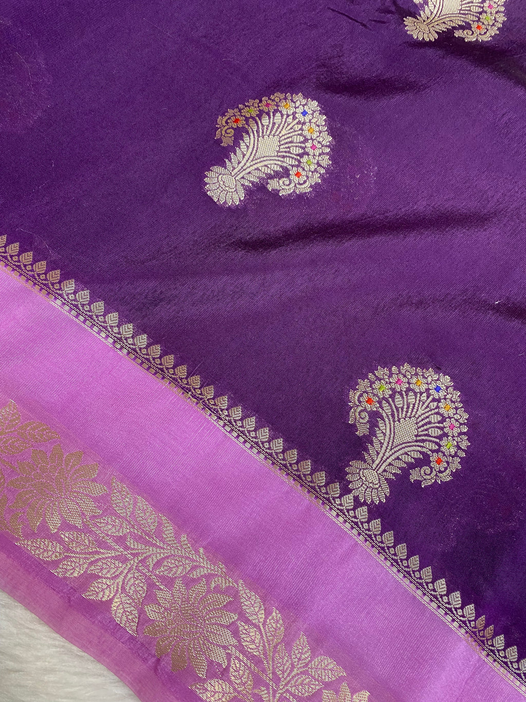 Magenta viscose Banarasi saree