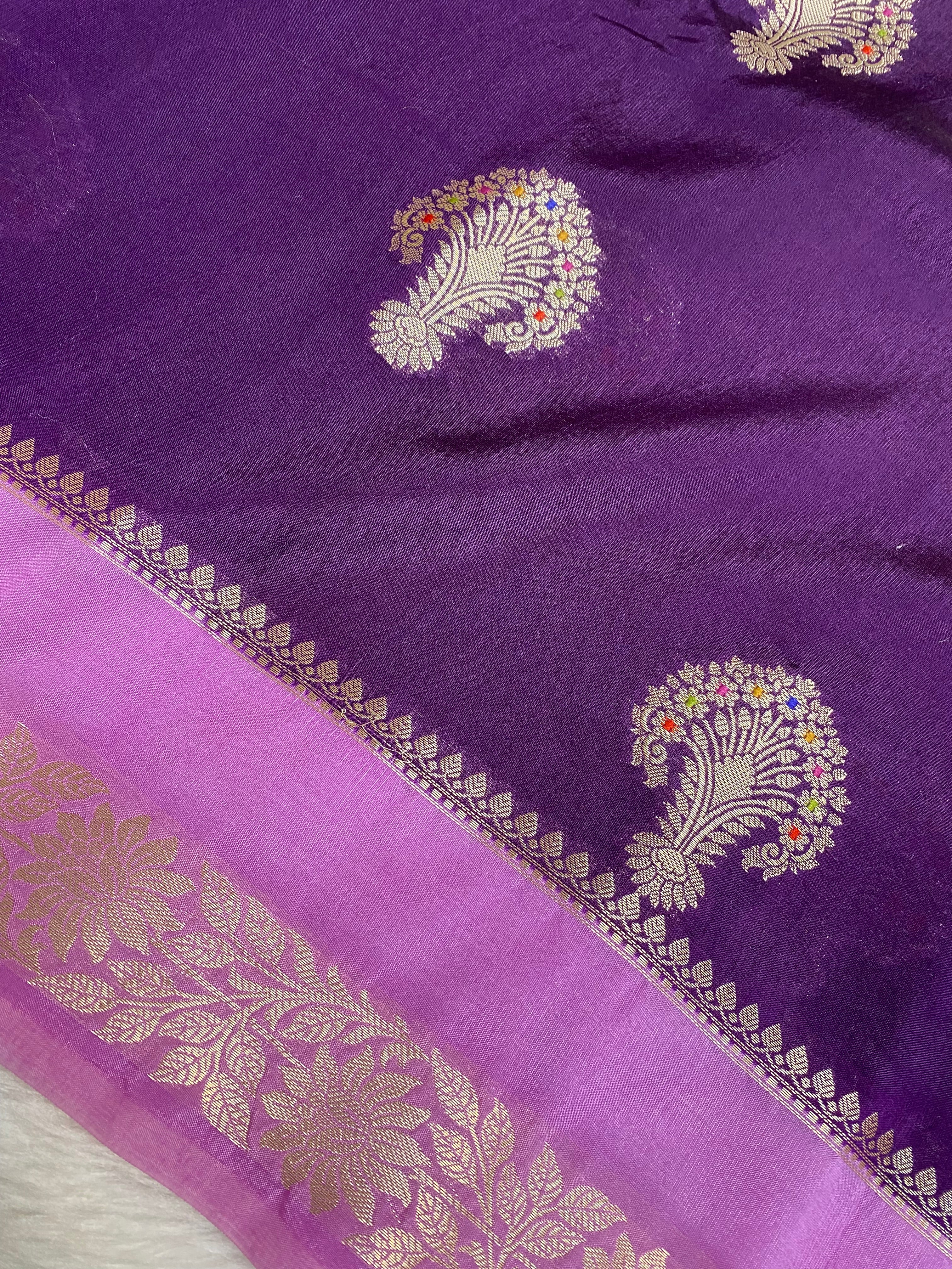 Magenta viscose Banarasi saree