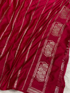Rani pink mashru silk banarasi saree