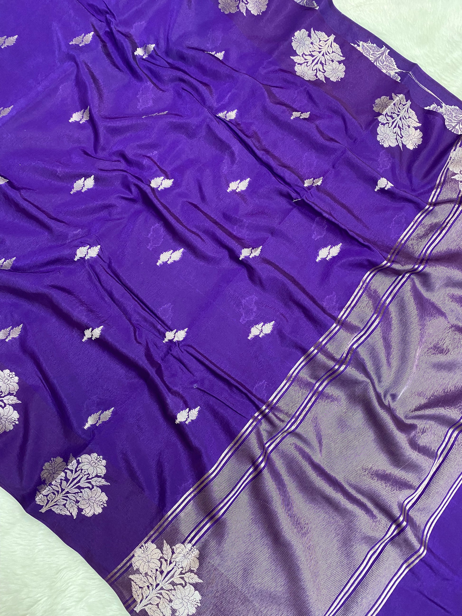 Purple Viscose Banarasi Saree