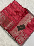 Light peach mashru silk banarasi saree