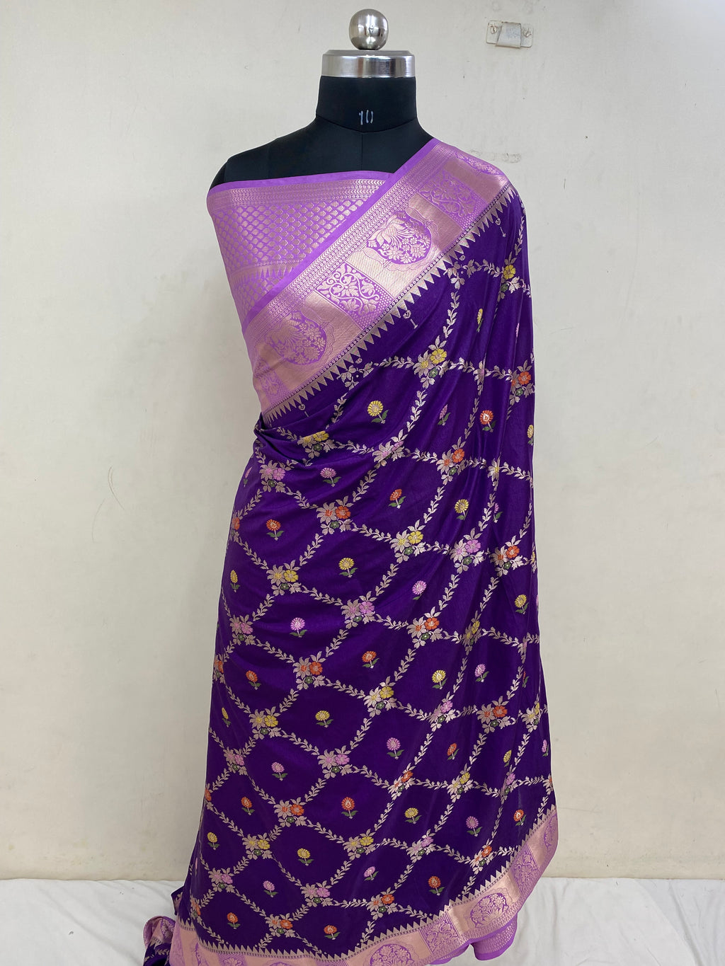 Purple Katan Silk Banarasi Saree