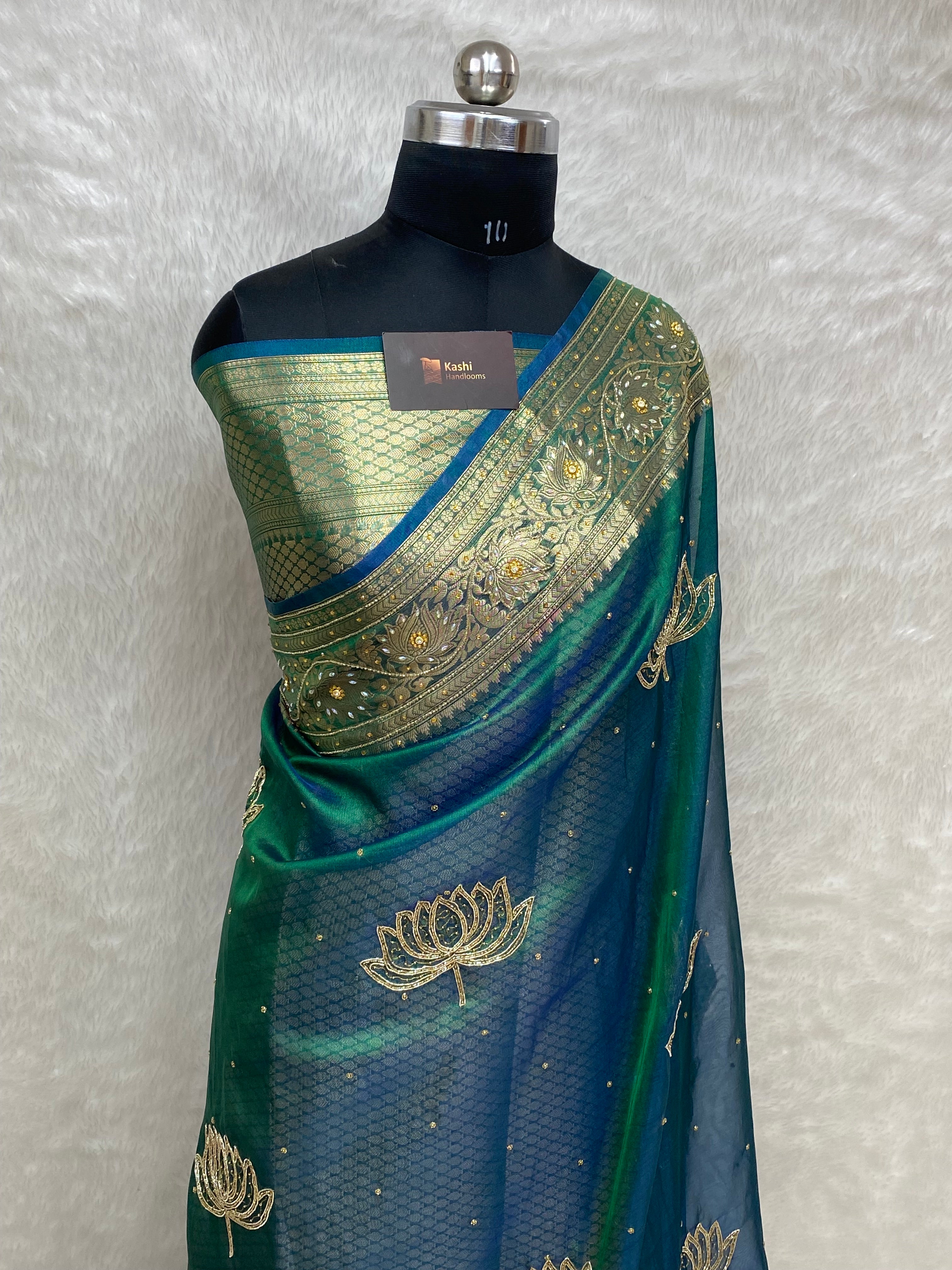 New Tissue Banarasi Saree with Beautiful Handwork ✨