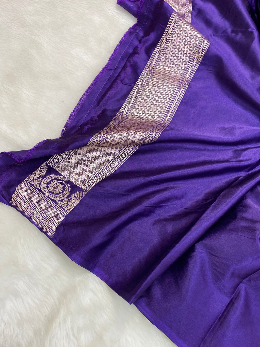 Purple Mashru Silk Banarasi Saree
