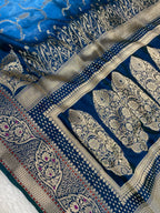 Semi Raw Mango 3D color Banarasi Saree |Very Light Weight
