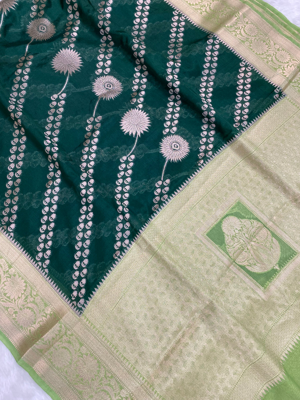 Green Katan Silk Banarasi Saree