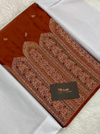 Rust mashru silk banarasi saree