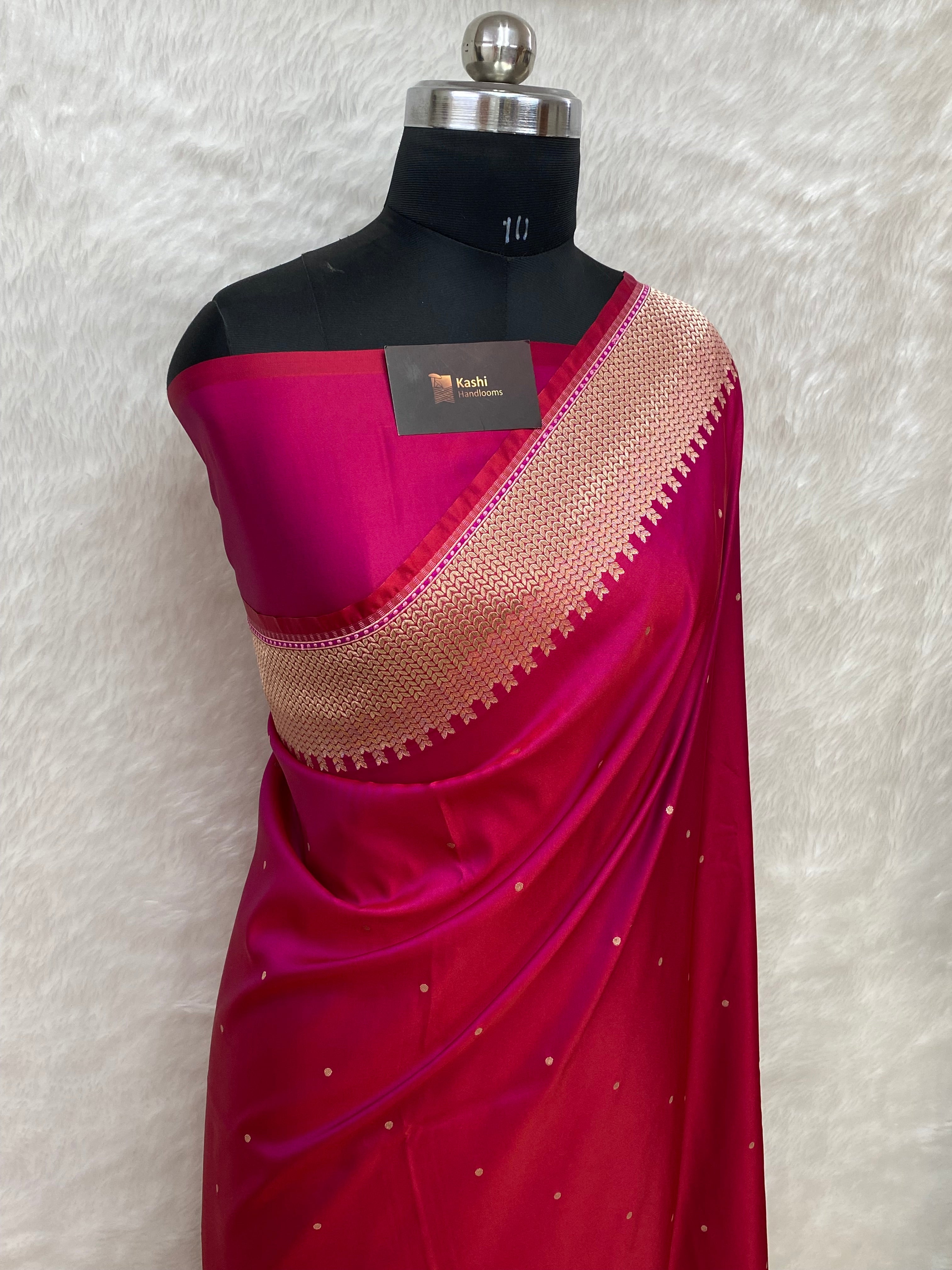 Majenta Mashru Silk Banarasi Saree