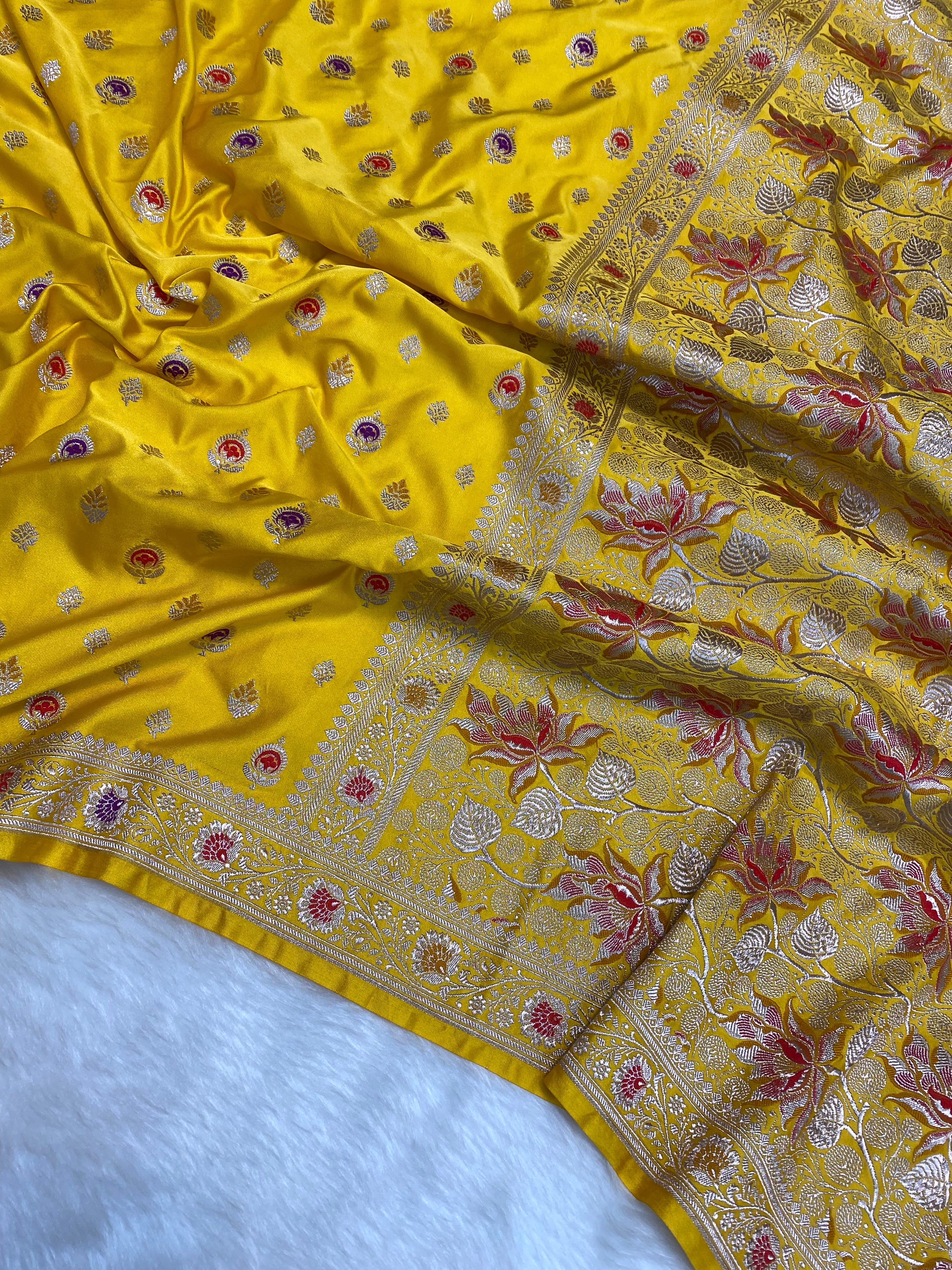 Haldi special mashru silk saree