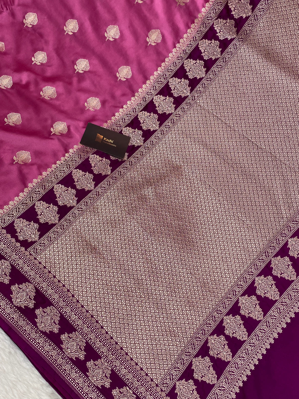 Pink colour mashru silk banarasi saree