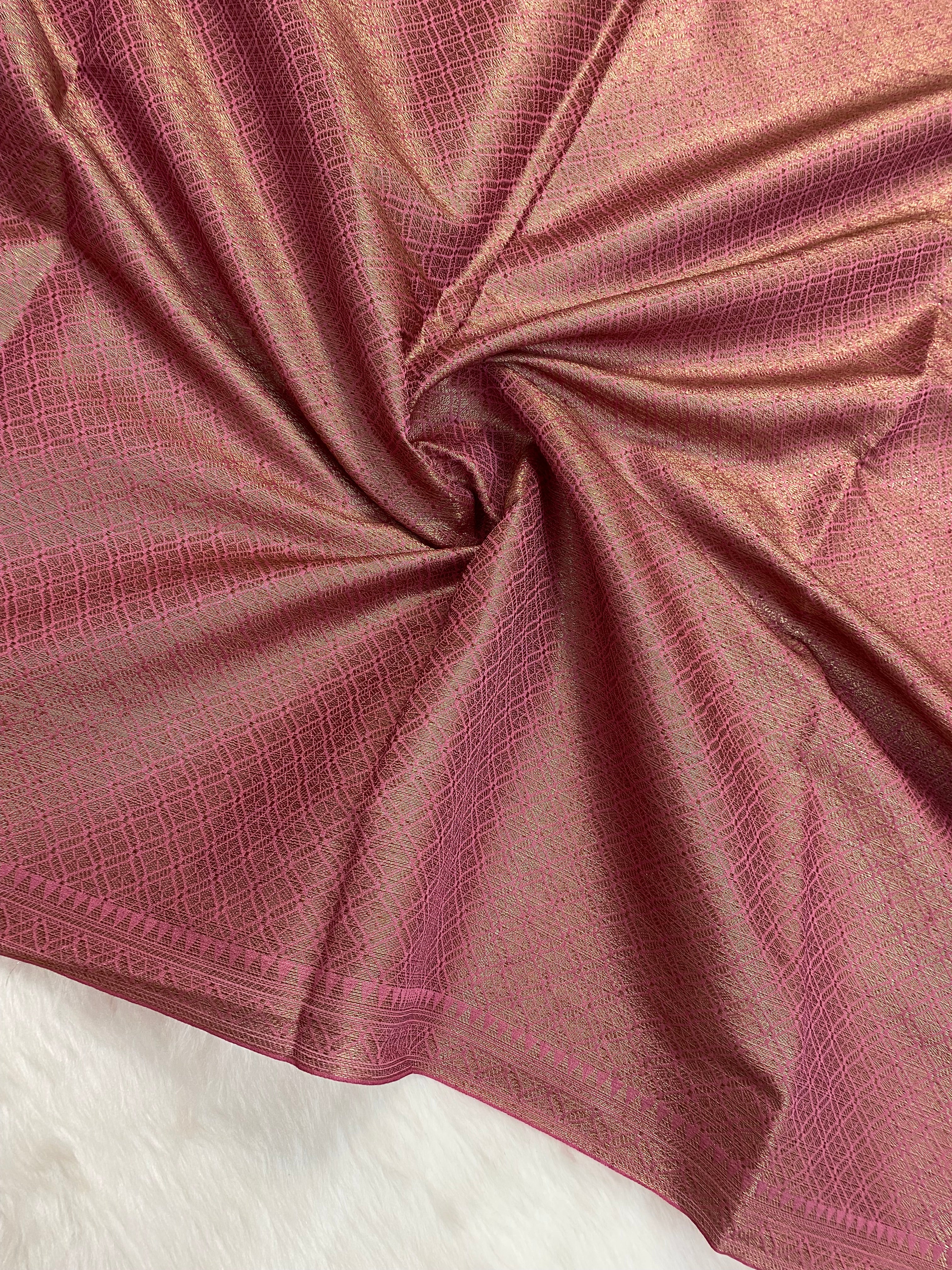 Dark pink Georgette silk banarasi saree