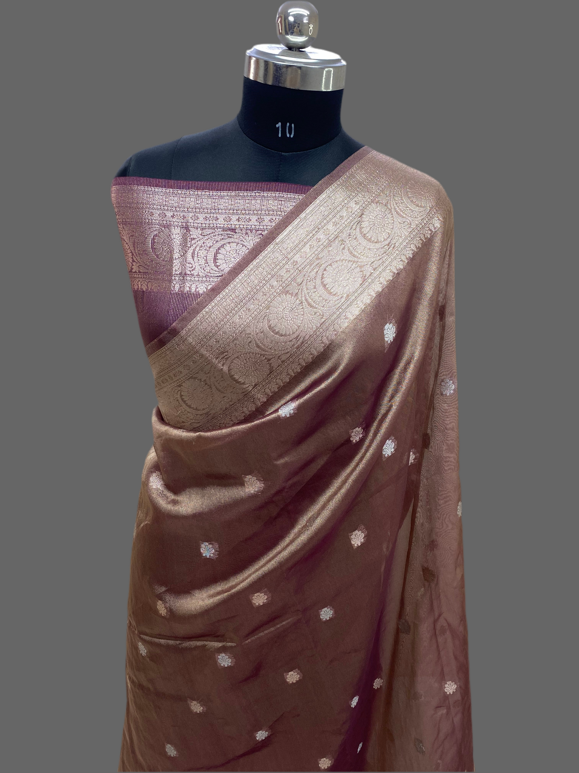Wine Tissue Silk Banarasi Saree