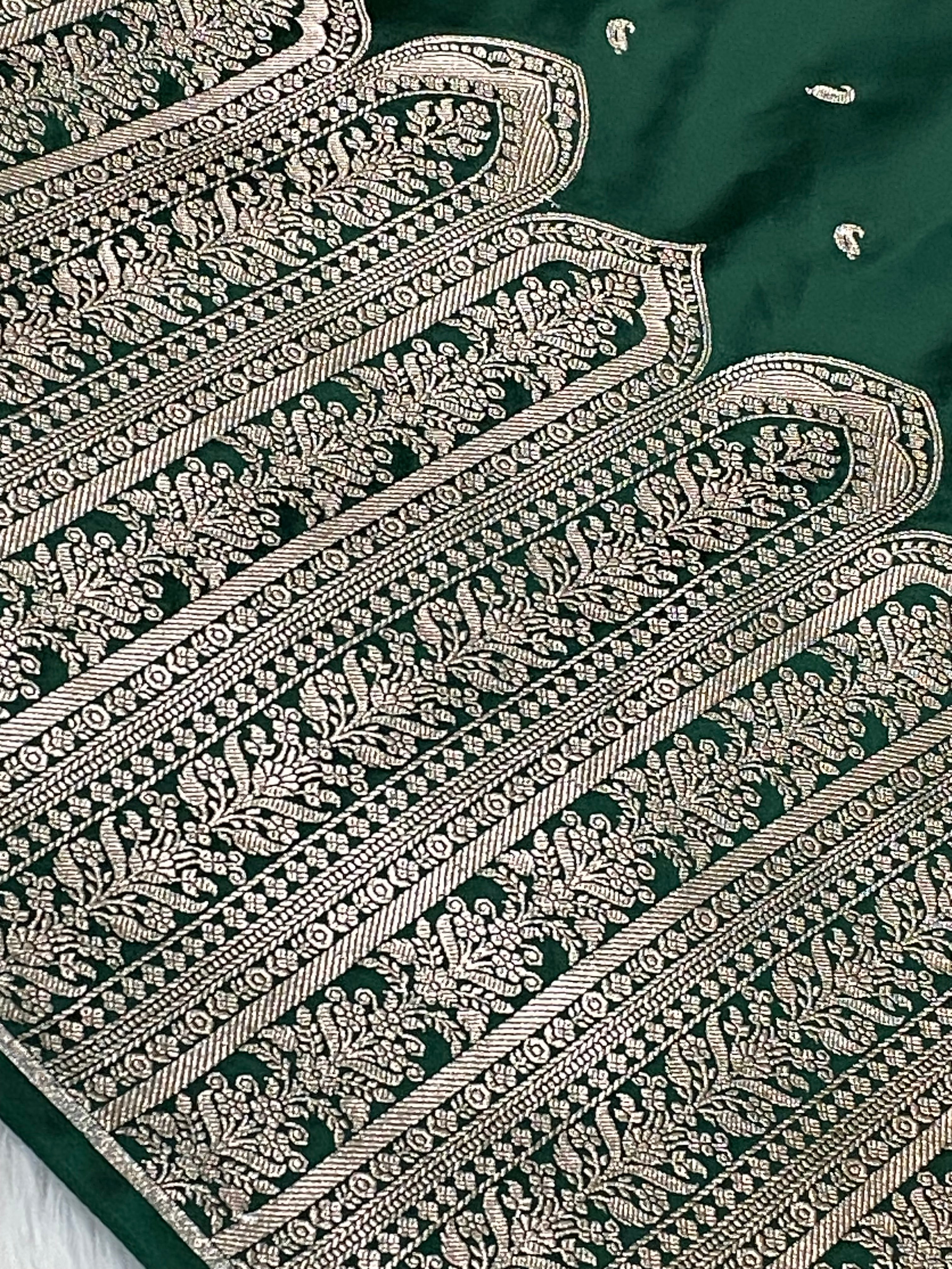 Green Color Mashru Silk Banarasi Saree
