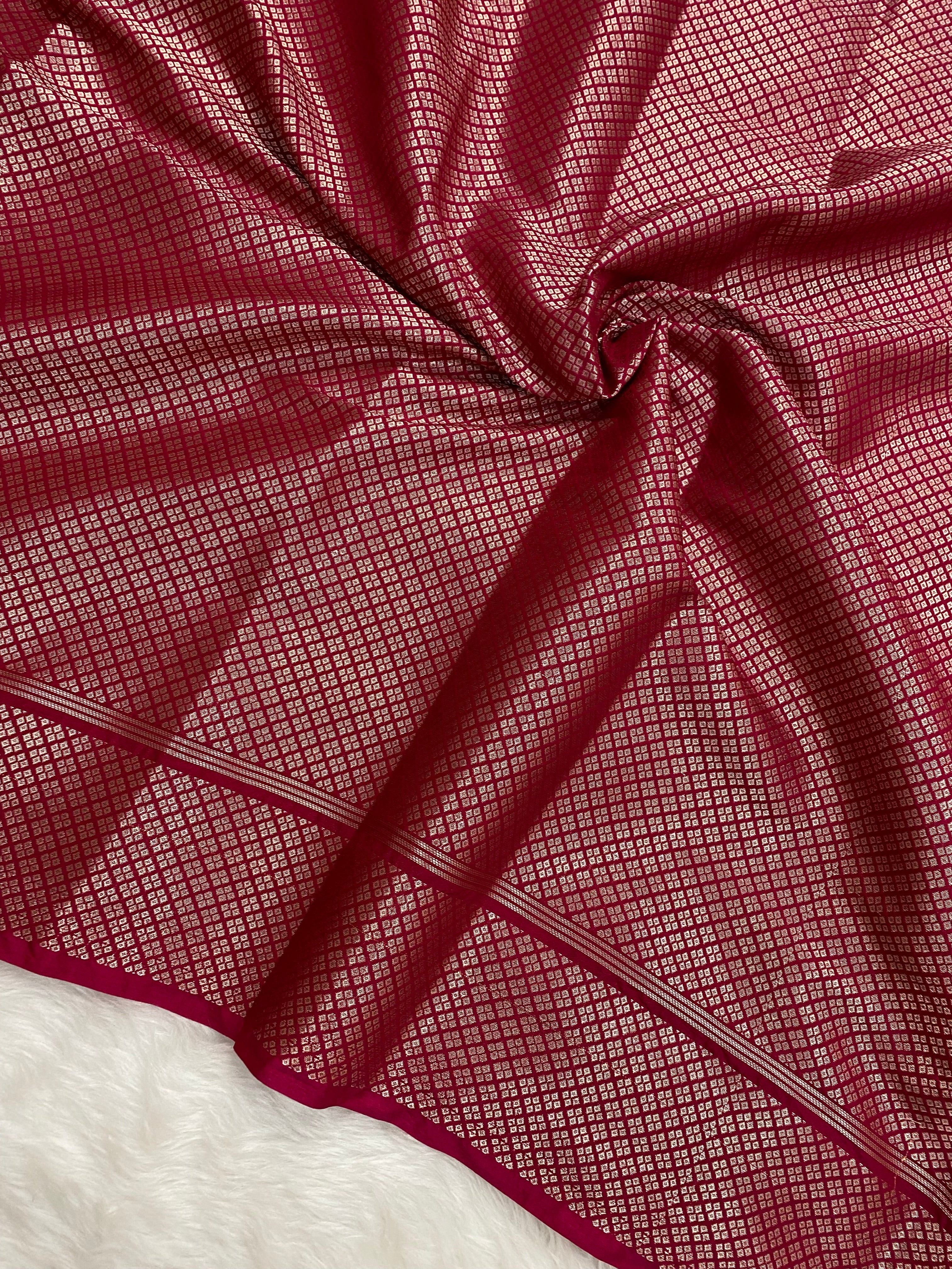 Rani Color monga Silk Banarasi Saree