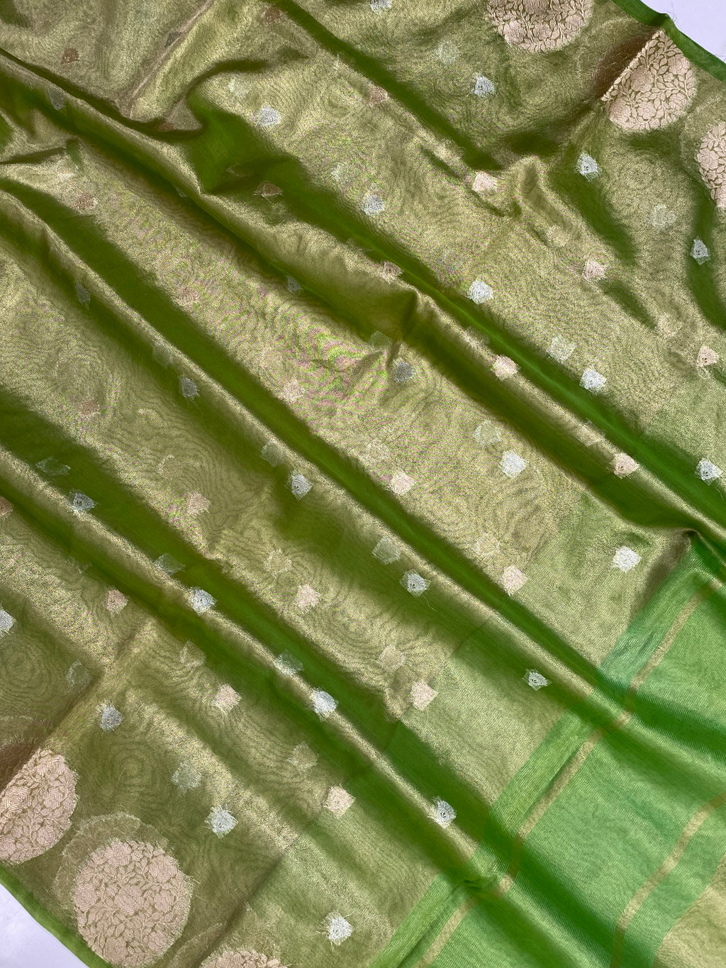 Pista-Green Tissue Silk Banarasi Saree