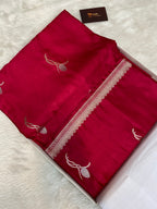 Maroon mashru silk banarasi saree