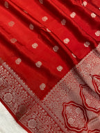 Red mul cotton Banarasi Saree