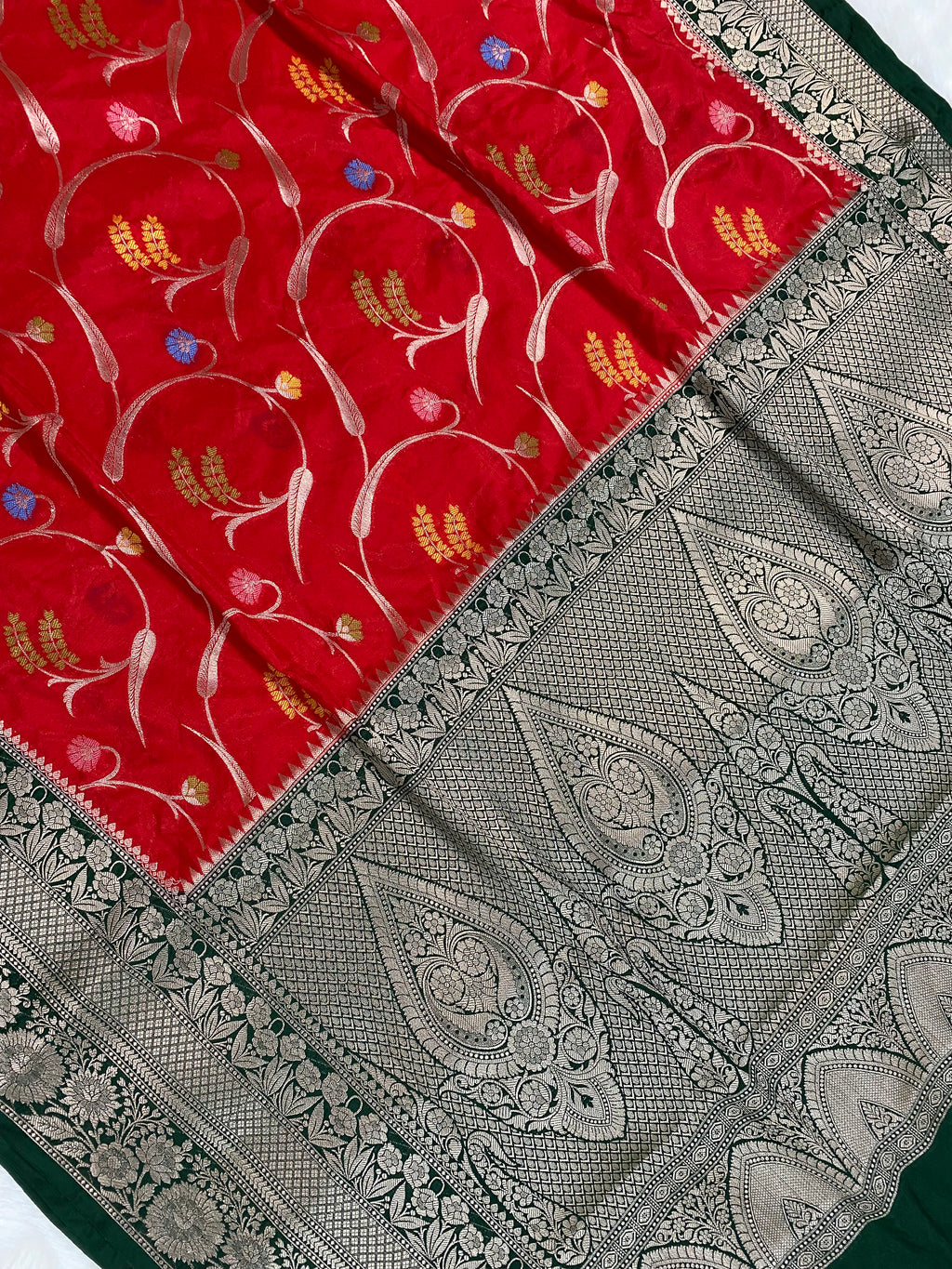 Red Katan Silk Banarasi Saree