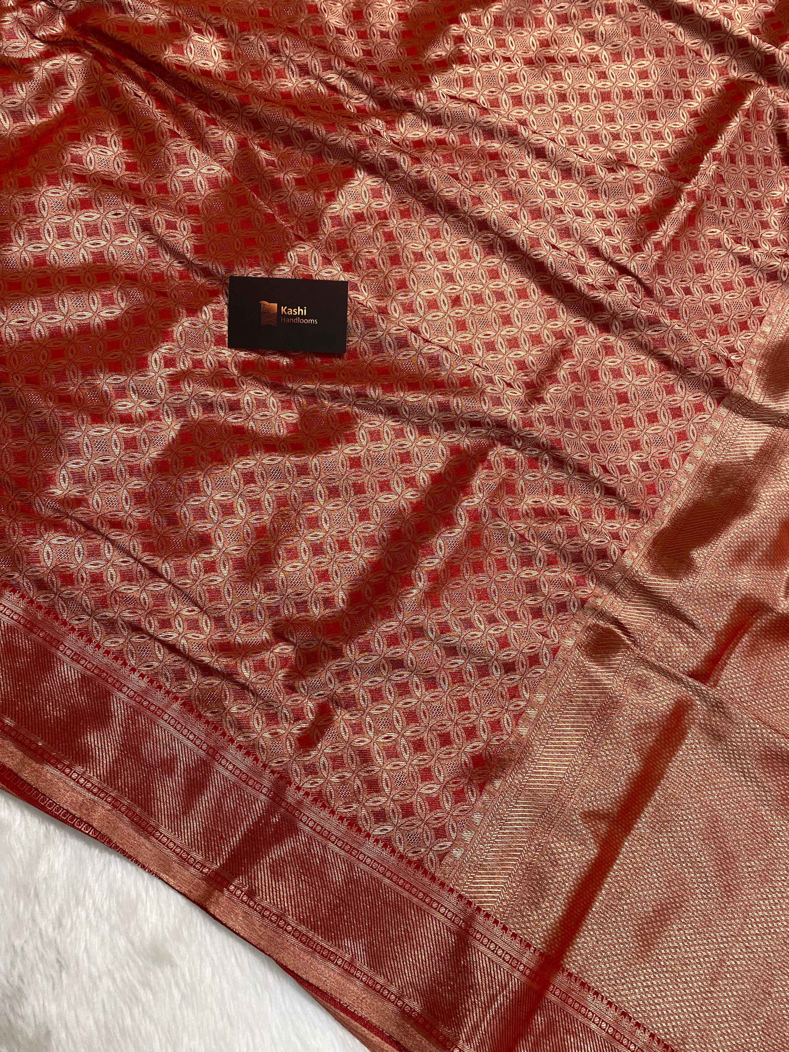 Red Kanchi Tissue silk Banarasi saree