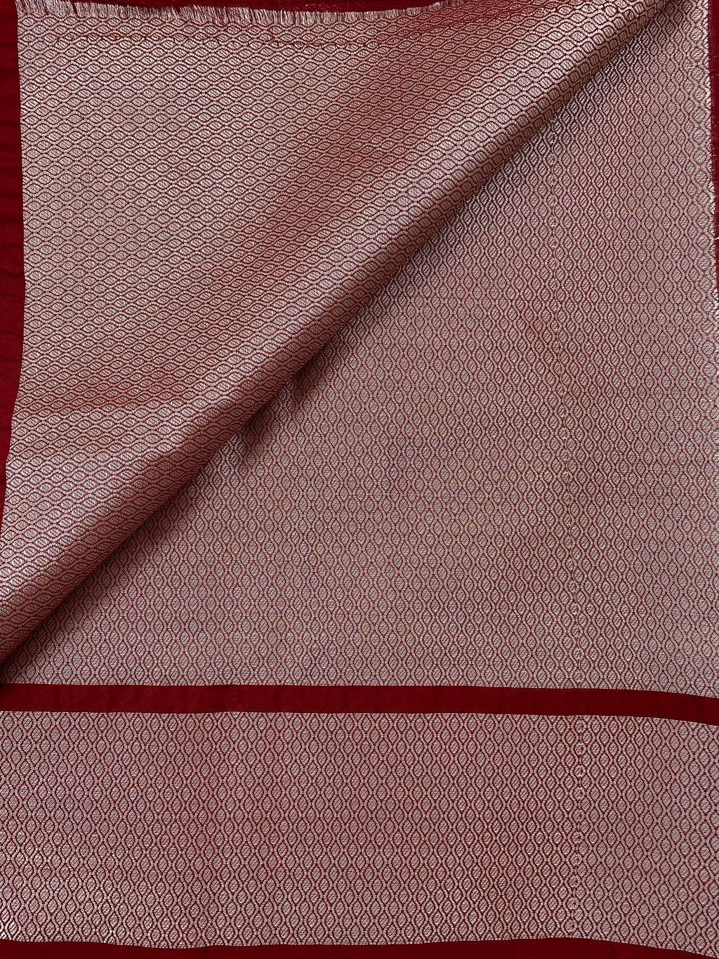 Red Cotton Banarasi Saree