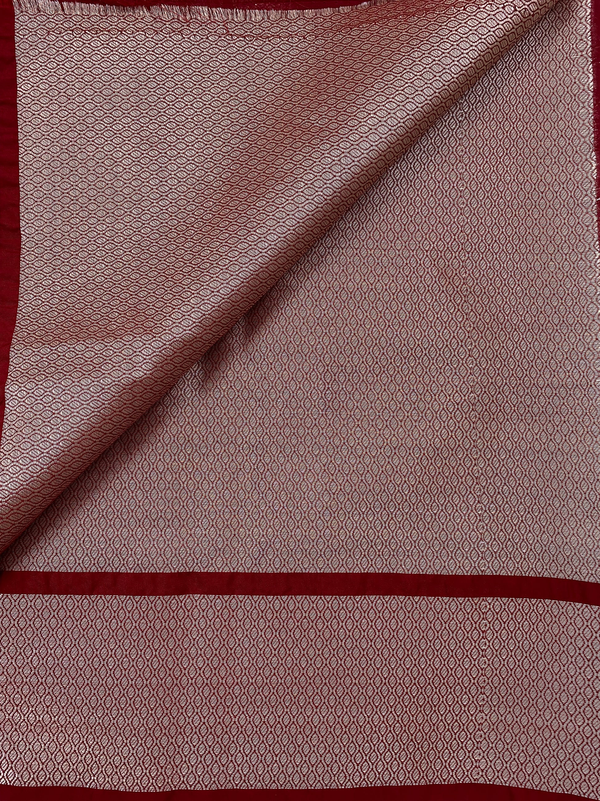 Red Cotton Banarasi Saree