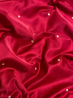 Bridal Red Chundri Buti Mashru Silk Banarasi Saree ❤️