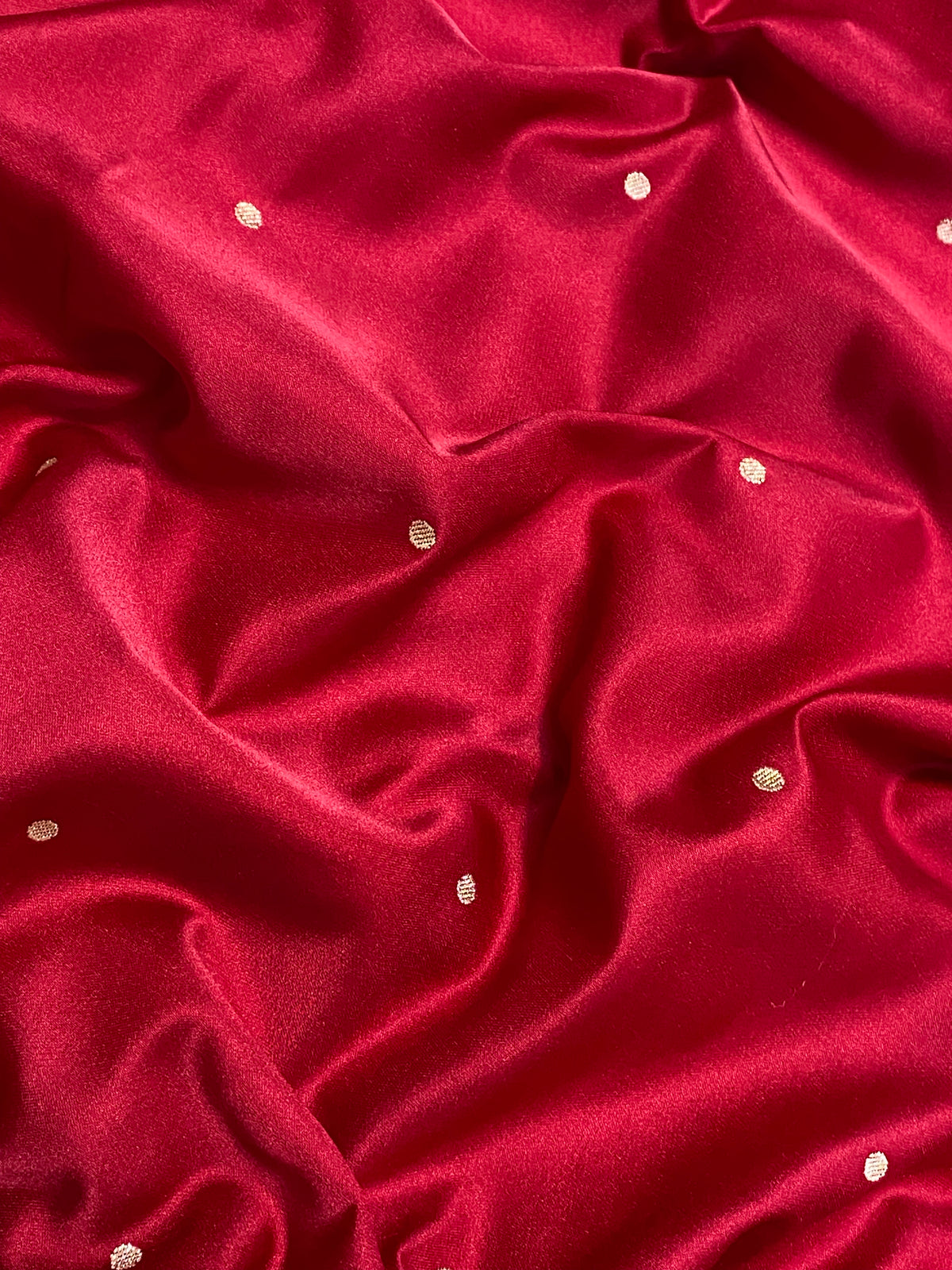 Bridal Red Chundri Buti Mashru Silk Banarasi Saree ❤️