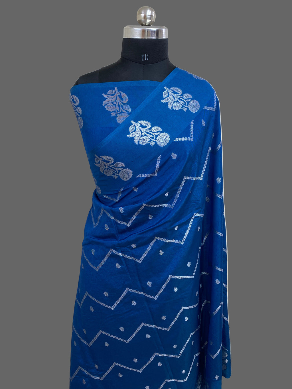 Jerman Blue Viscose Banarasi Saree