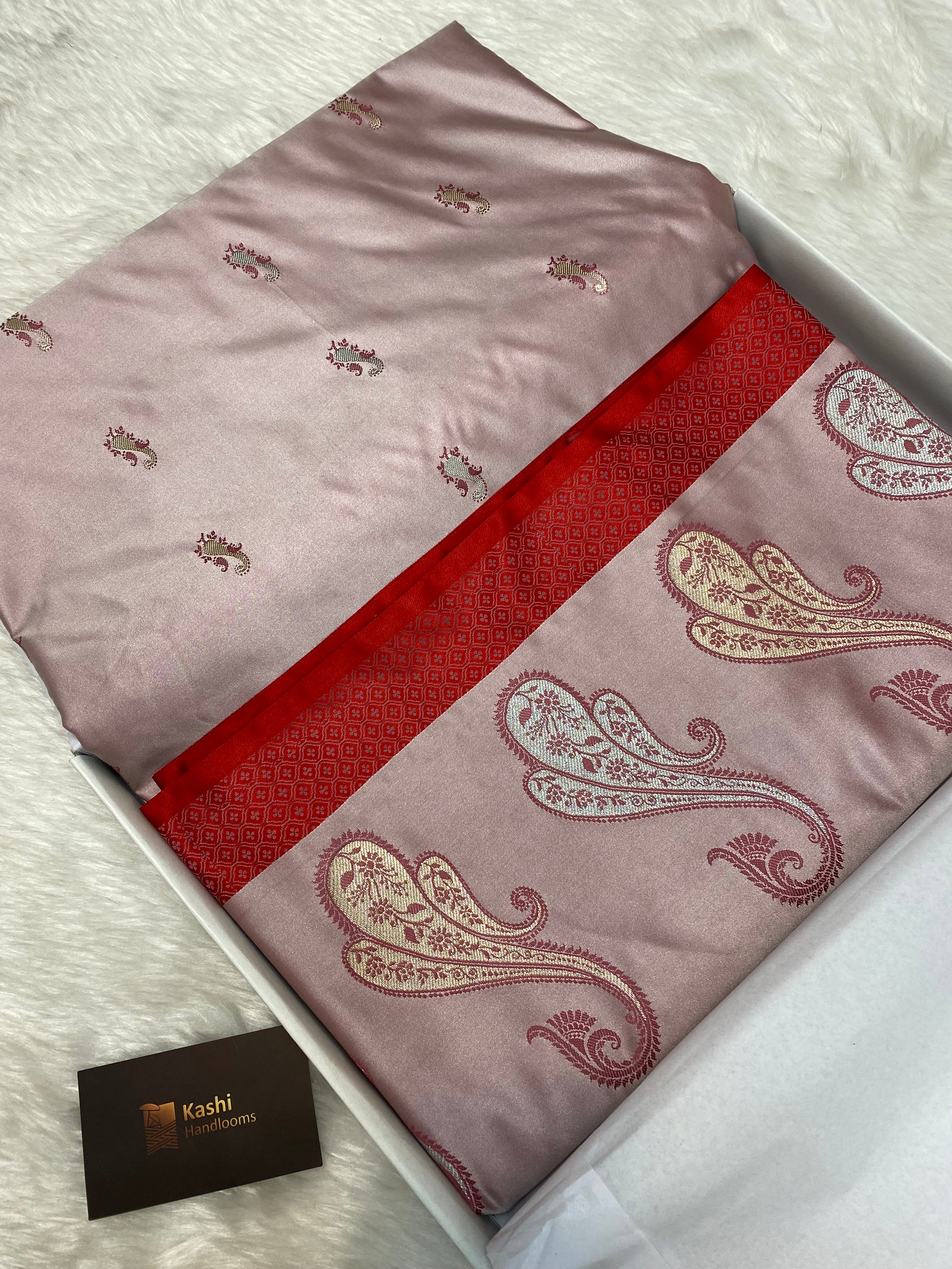 Light Pich Mashru Silk Banarasi Saree