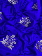 Royal blue mashru silk (A)+grade  Banarasi saree