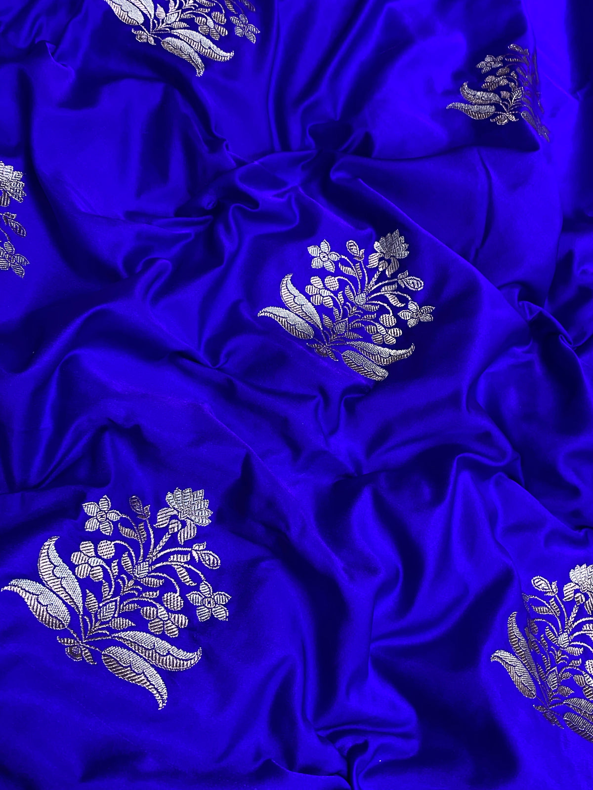 Royal blue mashru silk (A)+grade  Banarasi saree