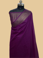 Magenta Georgette Saree with Antique Zari Border