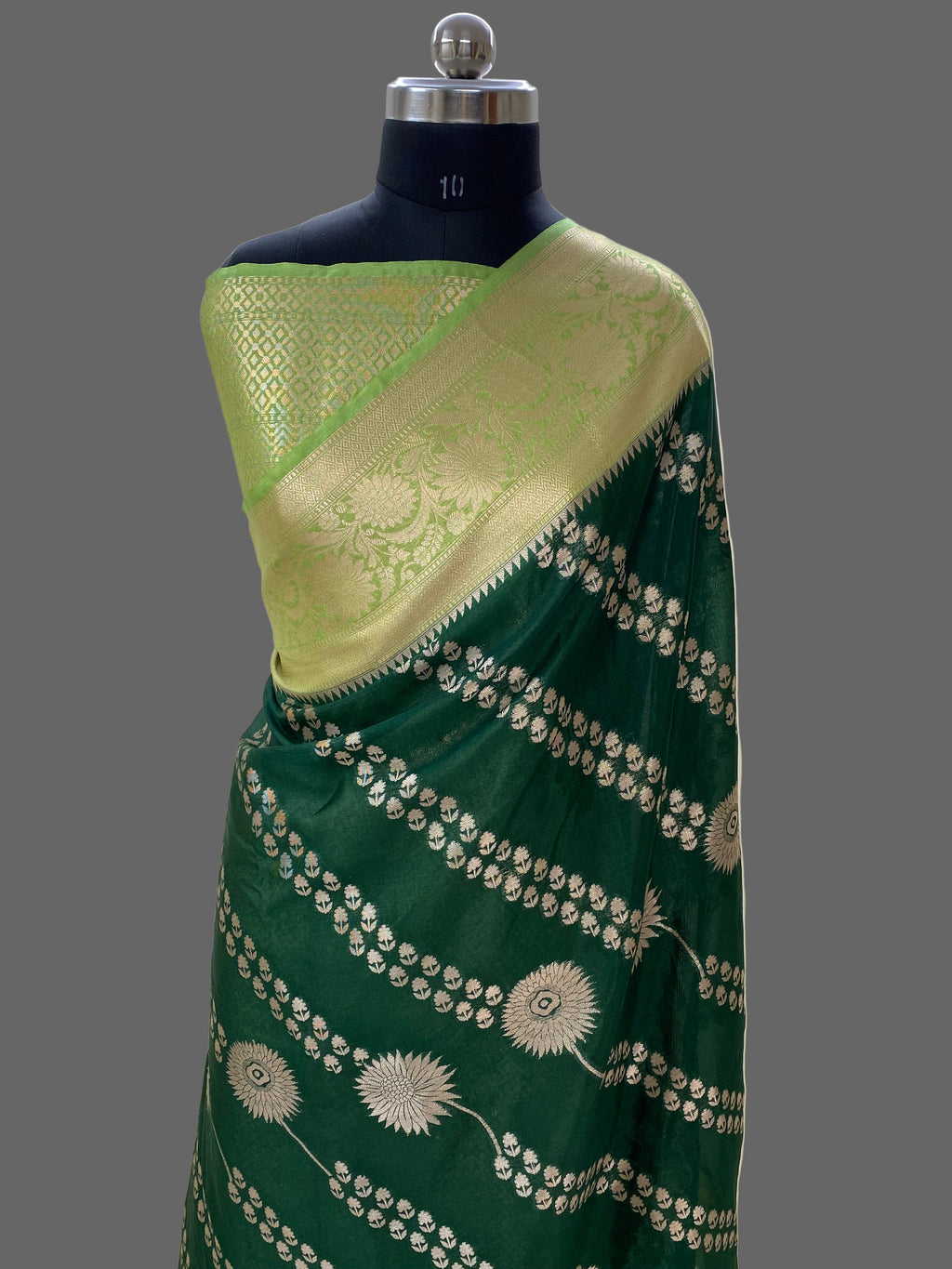 Green Katan Silk Banarasi Saree