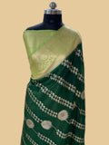 Green crepe Silk Banarasi Saree