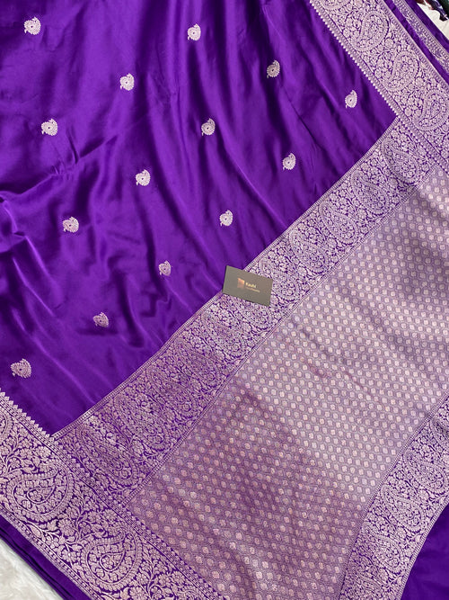 Purple Mashru Silk Banarasi Saree
