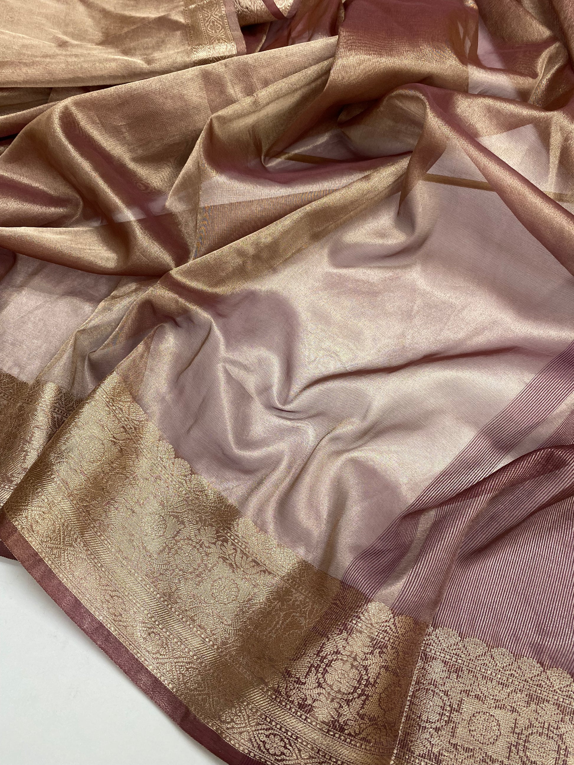 Wine Tissue Silk Banarasi Saree
