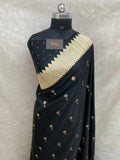 Black mashru silk banarasi saree