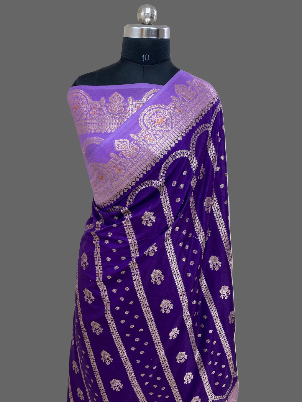 Purple Katan Silk Banarasi Saree