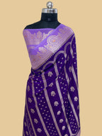 Purple Monga Silk Banarasi Saree