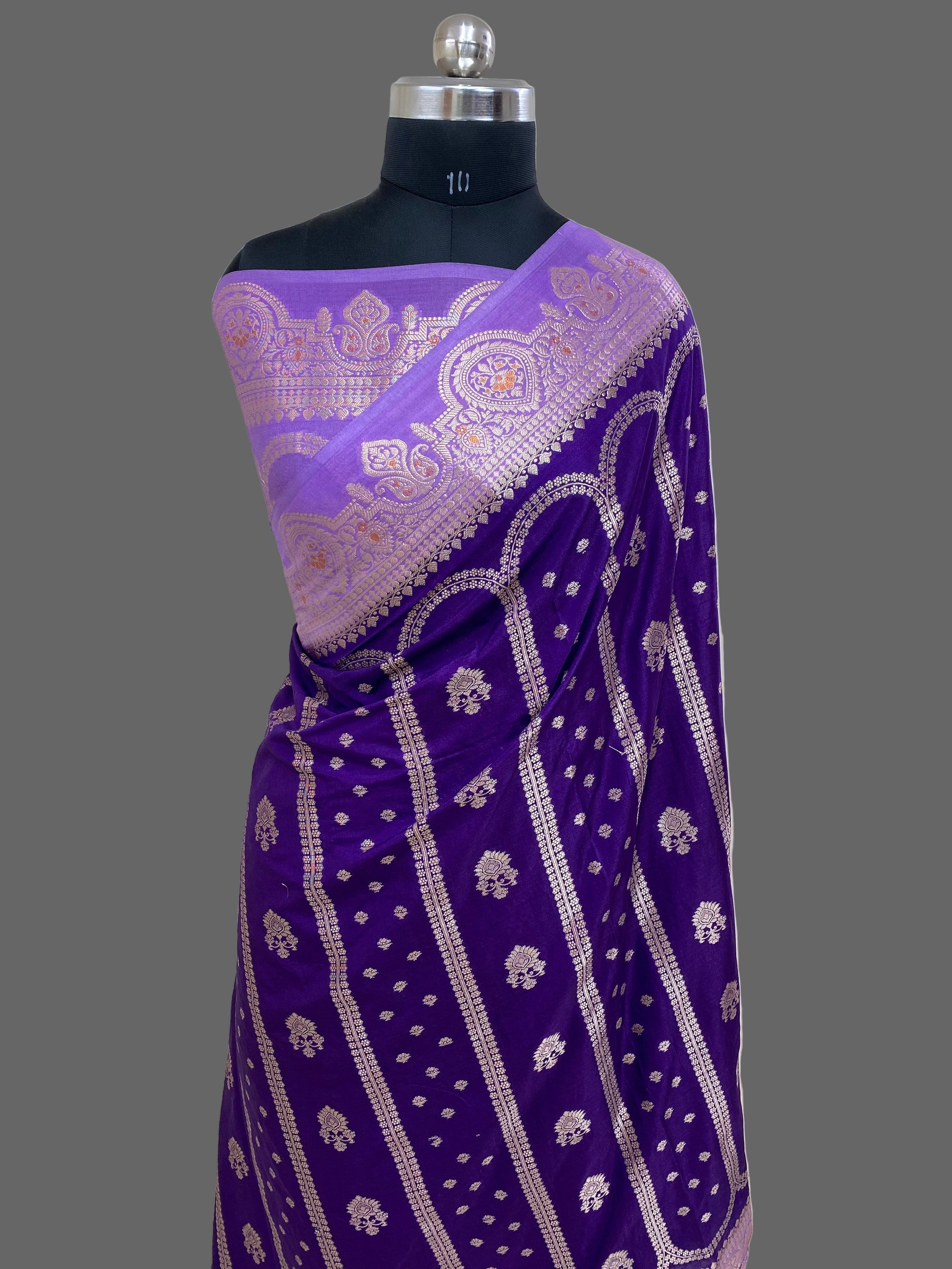 Purple Katan Silk Banarasi Saree